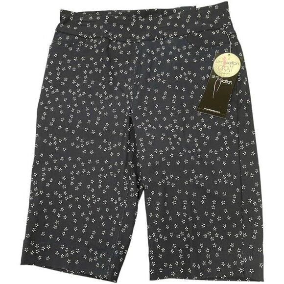 SLIM-SATION Golf Pull On Print Walking Short Size 4 - Picture 1 of 2